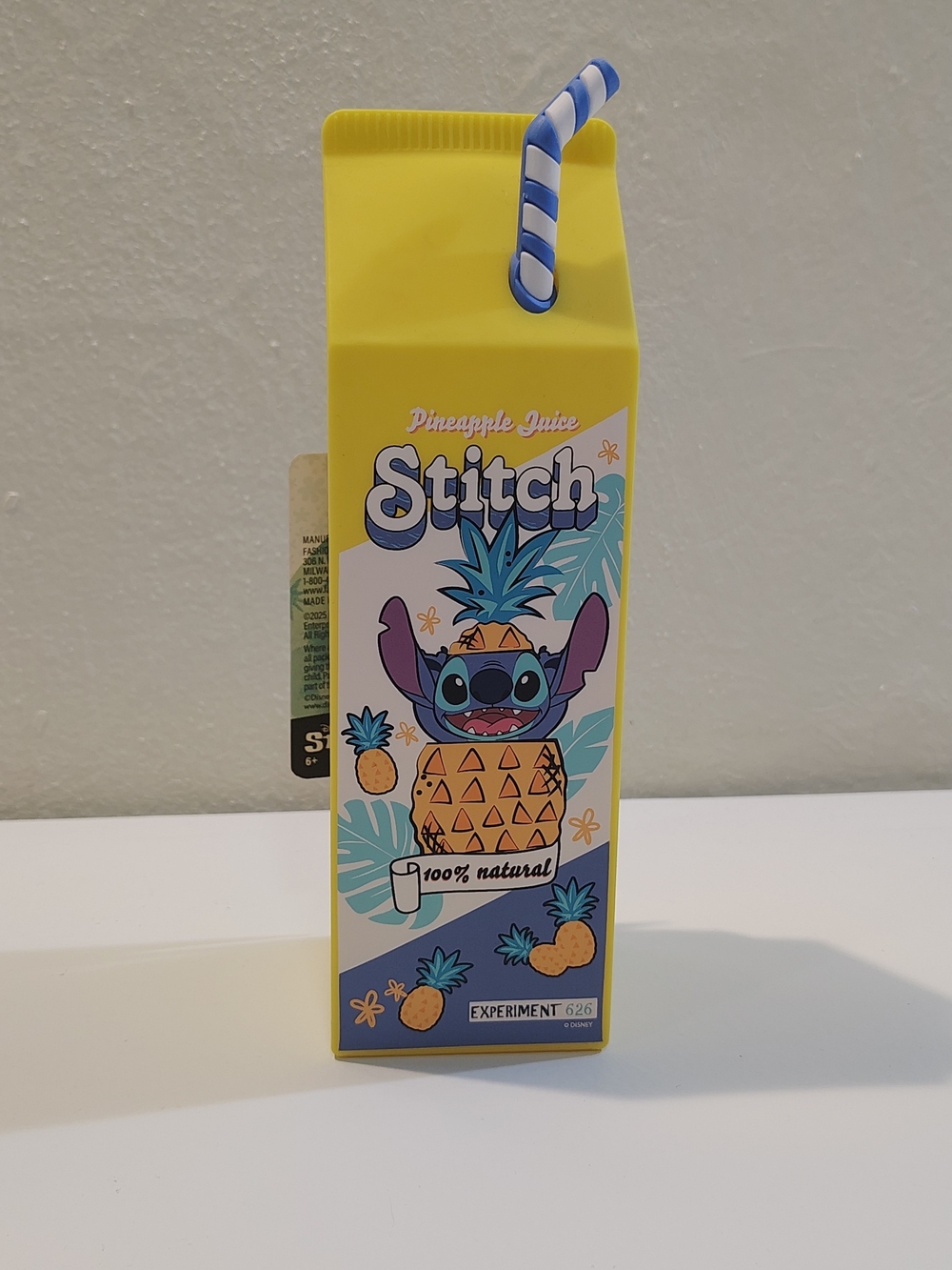 Disney Stitch Pineapple Juice Pencil Case Pouch Silicone Zipper New w/ Tag